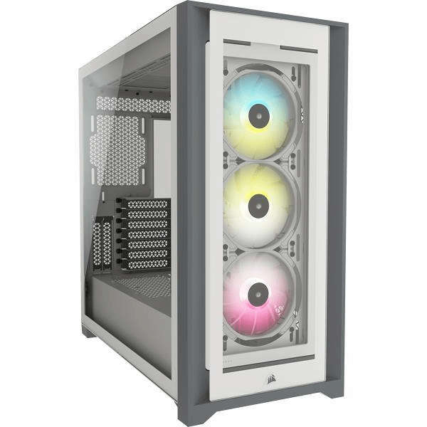 Corsair iCUE 5000X RGB Tempered Glass Mid-Tower ATX PC Smart Case White CC-9011213-WW