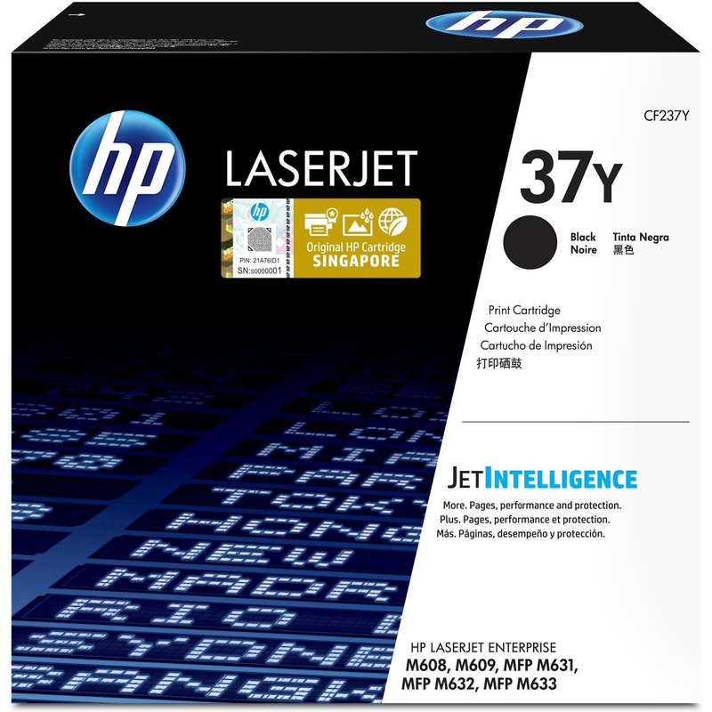 HP 37Y Black Toner Cartridge 41,000 Pages Original CF237Y Single-pack