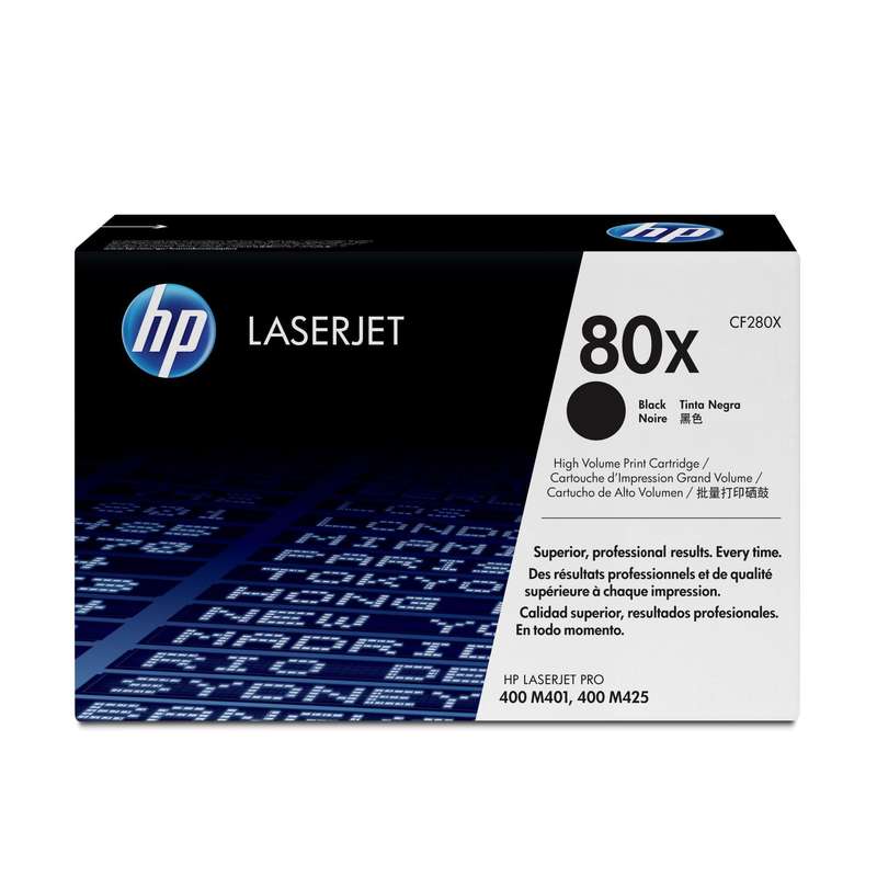 HP 80X Black High Yield Toner Cartridge 6,900 Pages Original CF280X Single-pack
