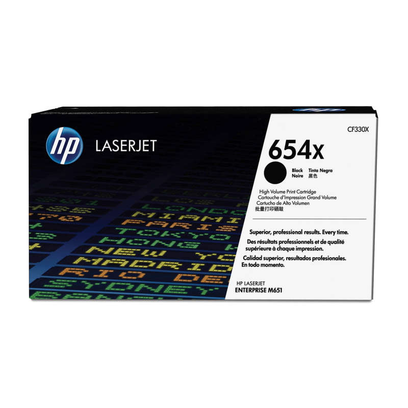 HP 654X Black High Yield Toner Cartridge 20,500 Pages Original CF330X Single-pack