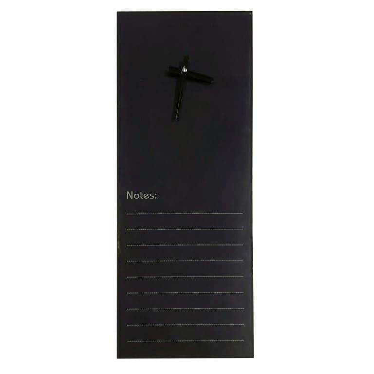 Parrot Glass Clock With Notes 200x580mm Black CG2058B