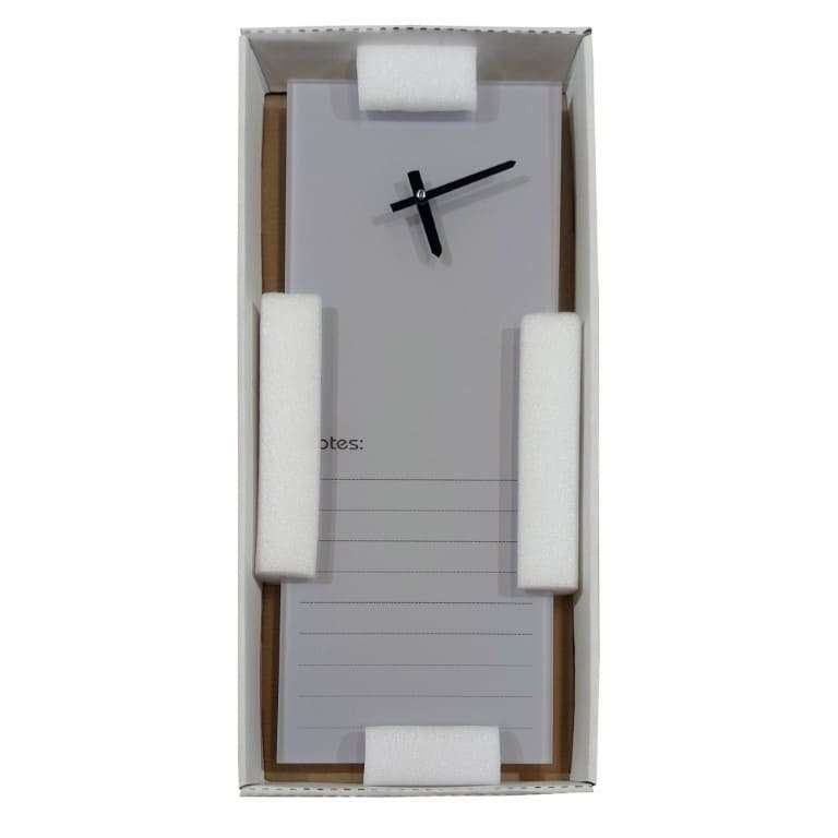 Parrot Glass Clock With Notes 200x 580mm Grey CG2058L