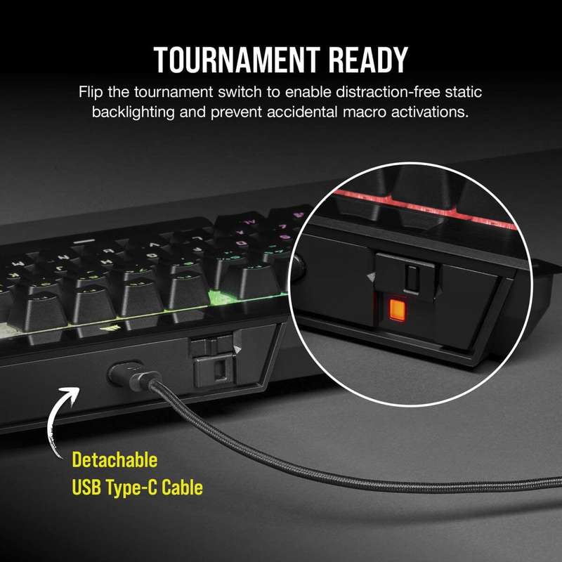 Corsair K70 RGB TKL Champion Series Optical-Mechanical Gaming Keyboard