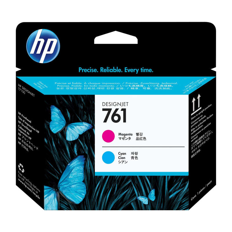 HP 761 Magenta and Cyan DesignJet Original Printhead CH646A