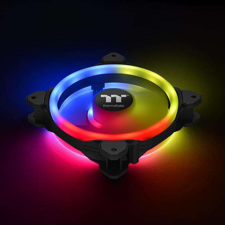 Thermaltake Riing Trio 12 LED RGB Radiator Fan TT Premium Edition Computer Case 120mm 1500rpm CL-...