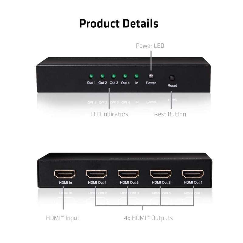 Club 3D CSV-1380 4-port HDMI 2.0 4K UHD Splitter