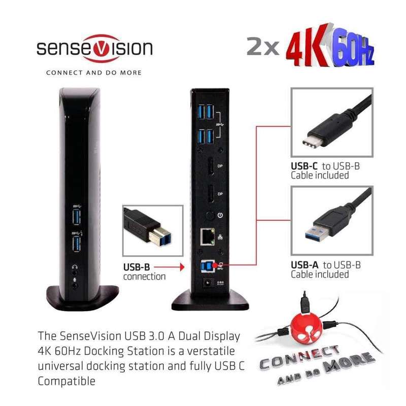 Club 3D USB3.0 Dual Display 4K60Hz Docking Station CSV-1460