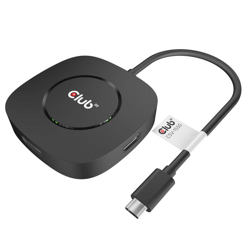 Club 3D CSV-1550 USB Type C 3.2 Multi Stream Transport Hub DisplayPort 1.4 Triple Monitor
