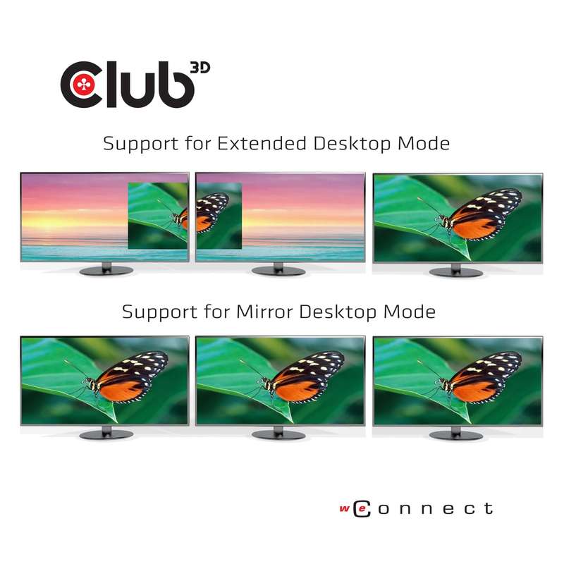 Club 3D CSV-1550 USB Type C 3.2 Multi Stream Transport Hub DisplayPort 1.4 Triple Monitor