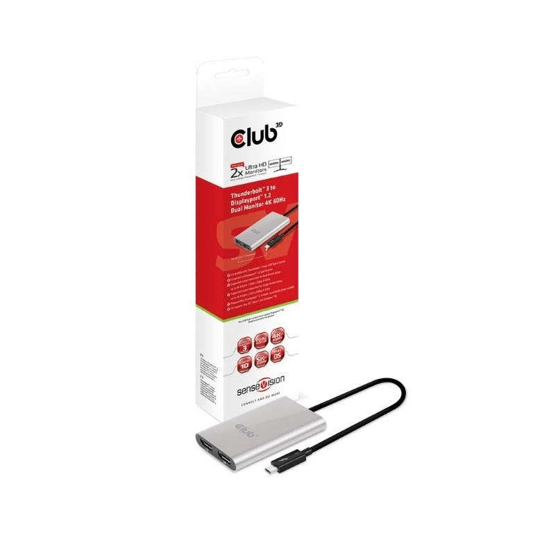 Club 3D Thunderbolt 3 to Dual DisplayPort 1.2 Adapter CSV-1577