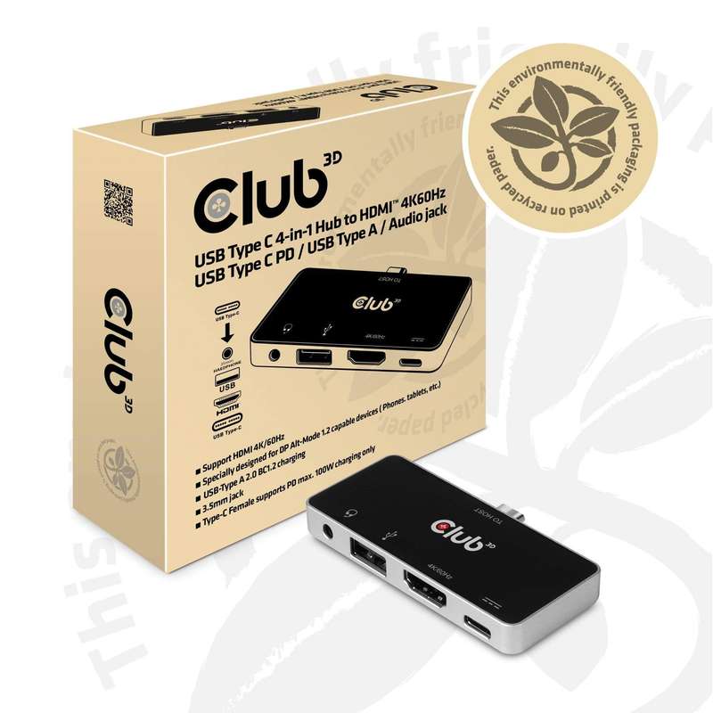 Club 3D USB Type-C 4-in-1 Hub to HDMI CSV-1591