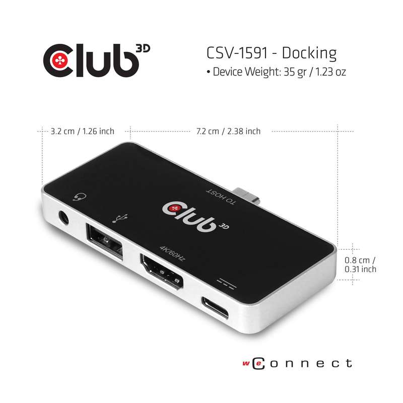 Club 3D USB Type-C 4-in-1 Hub to HDMI CSV-1591