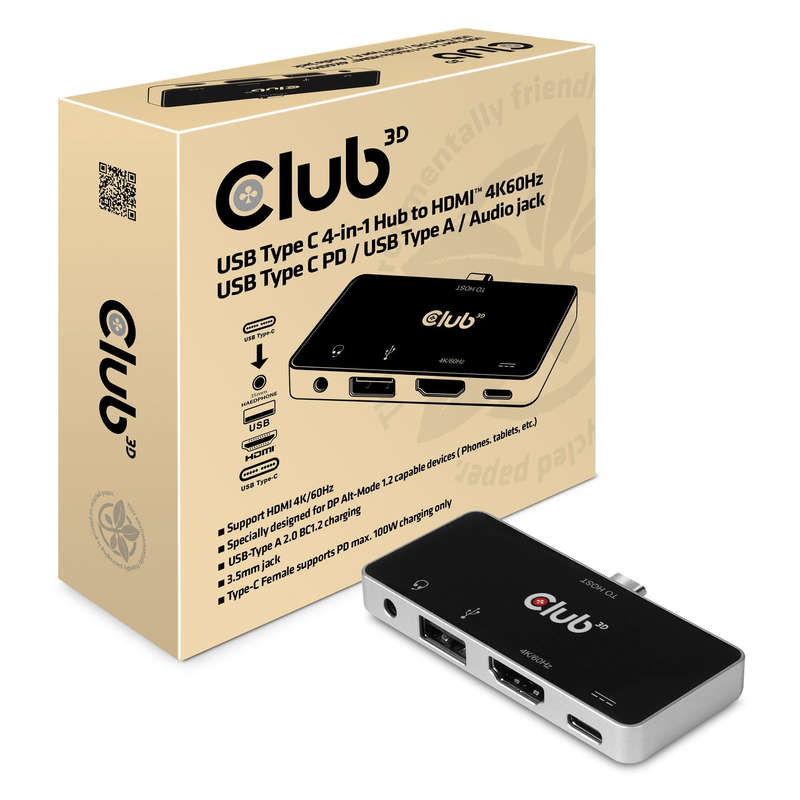 Club 3D USB Type-C 4-in-1 Hub to HDMI CSV-1591