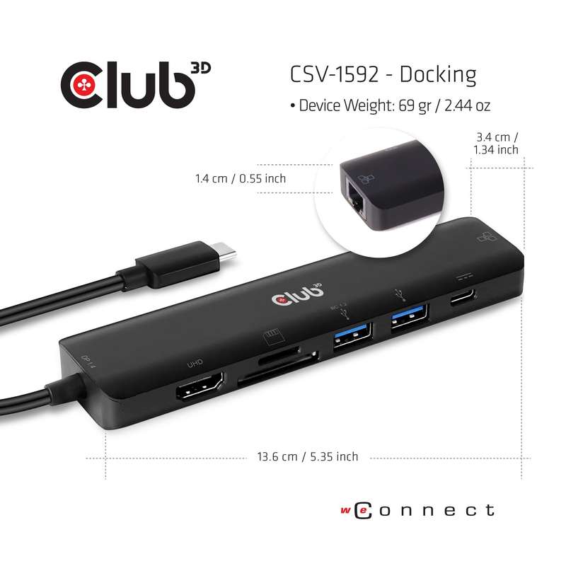 Club 3D Port Replicator Docking Station CSV-1592
