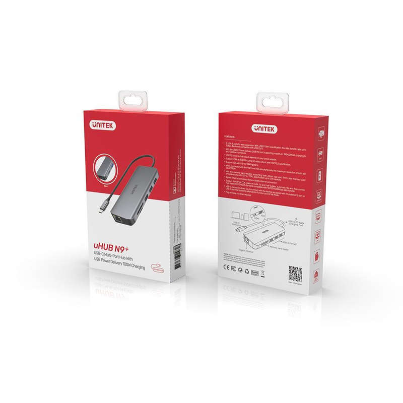 UNITEK D1026B interface hub USB 3.2 Gen 1 (3.1 Gen 1) Type-C 5000 Mbit/s Grey