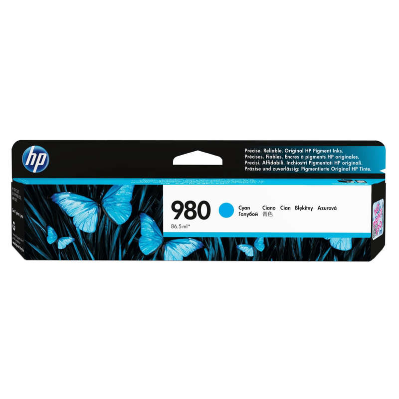 HP 980 Cyan Standard Yield Printer Ink Cartridge Original D8J07A Single-pack