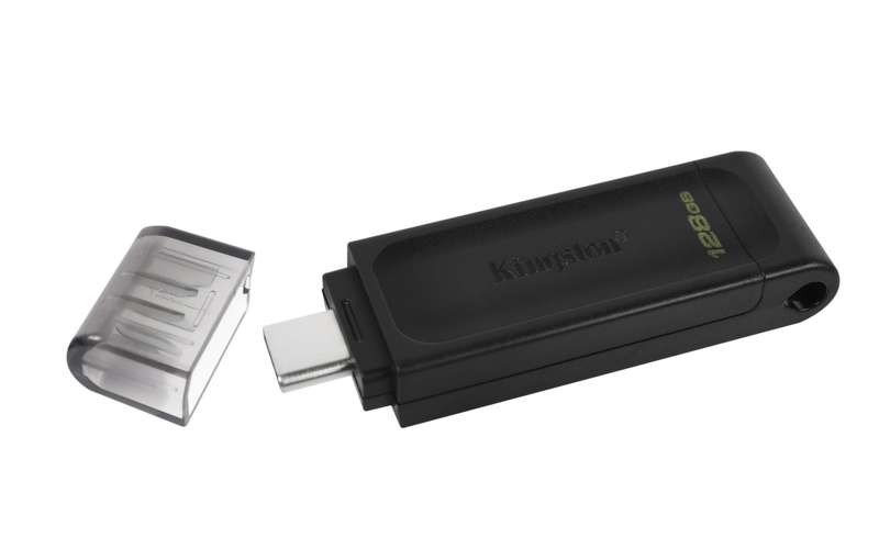 Kingston DataTraveler 70 USB Flash Drive 128 GB USB Type-C 3.2 Gen 1 Black