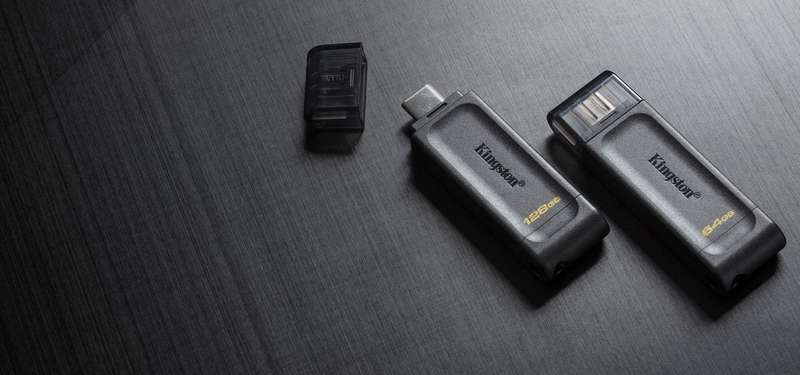 Kingston DataTraveler 70 USB Flash Drive 128 GB USB Type-C 3.2 Gen 1 Black