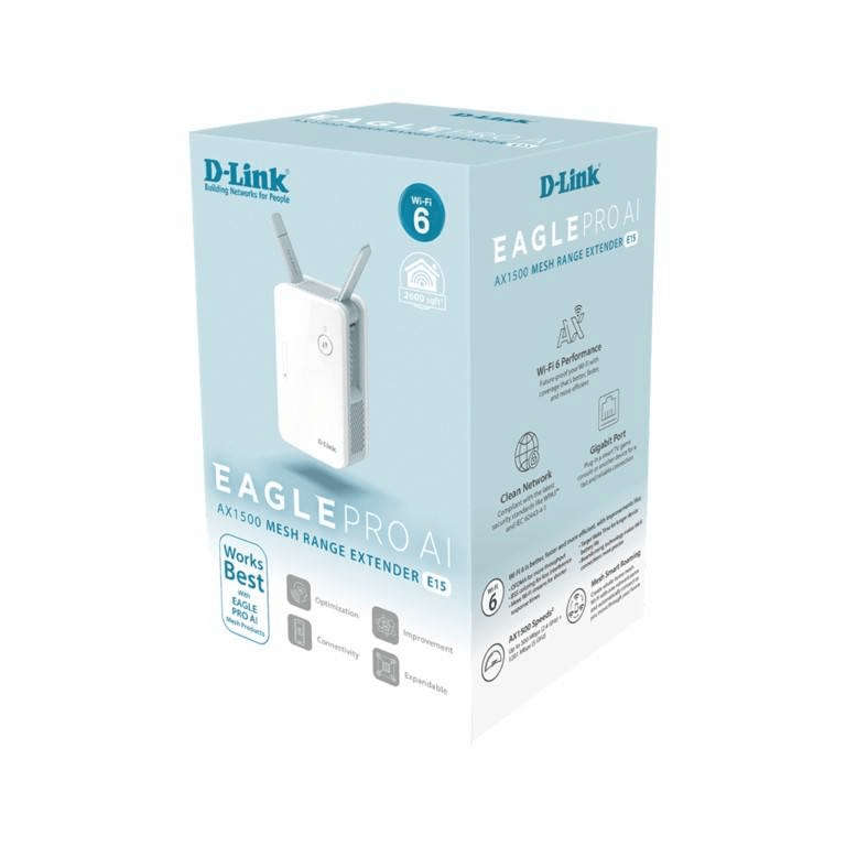 D-Link E15 Eagle Pro AI AX1500 WiFi 6 Mesh Range Extender