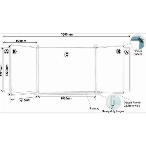 Parrot Non-Magnetic Educational Chalkboard 1220x910mm Swing Leaf Option B ED6068