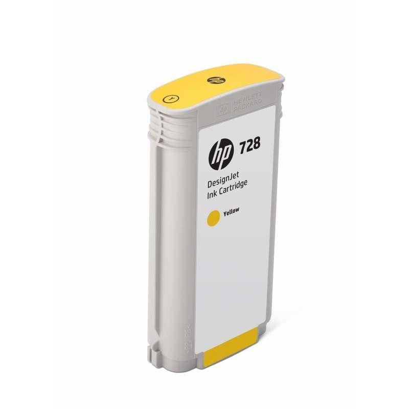 HP 728 130-ml DesignJet Yellow Printer Ink Cartridge Original F9J65A Single-pack