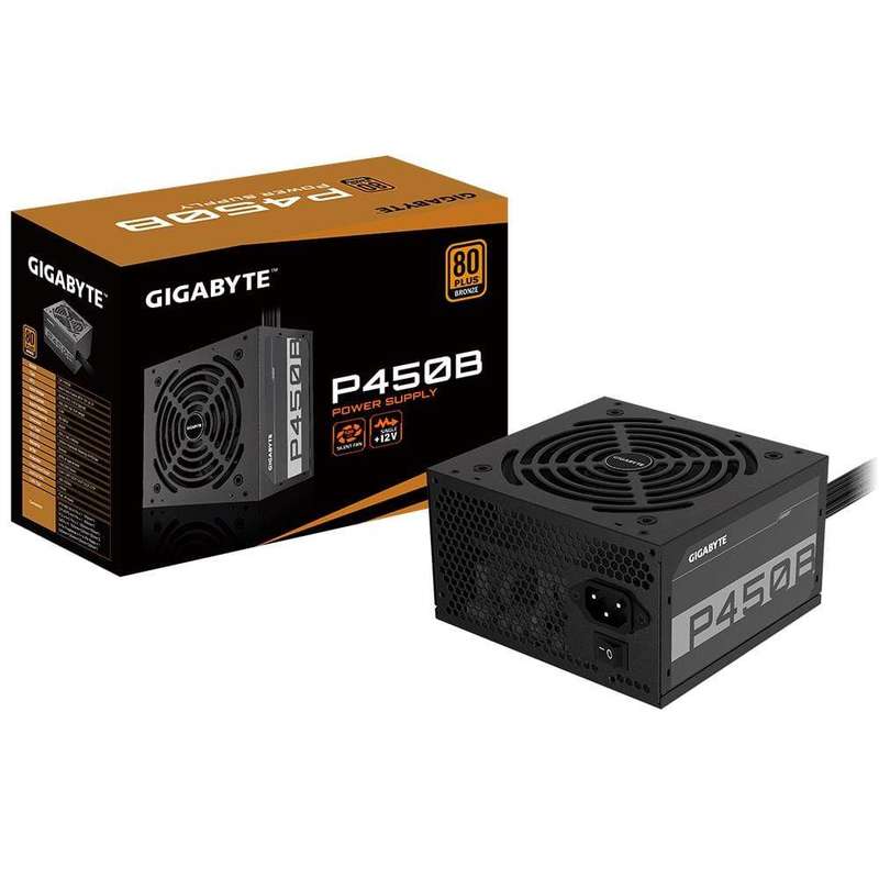 Gigabyte P450B 80 PLUS Bronze 450W 20+4 pin ATX ATX Black Power Supply GP-P450B