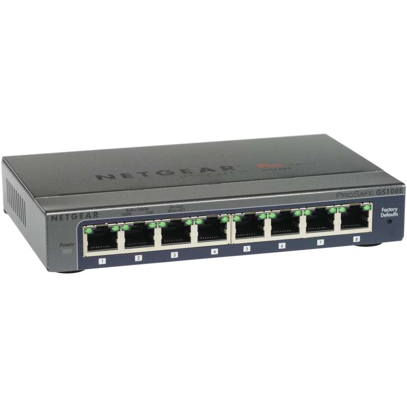 Netgear Gigabit Plus Switch Series GS108E Managed Ethernet Black GS108E-300PES