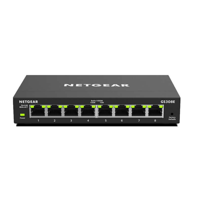 Netgear GS308E Managed Switch Gigabit Ethernet Black GS308E-100PES
