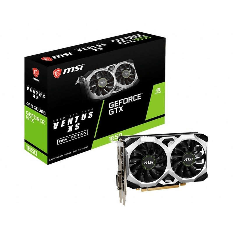 MSI GTX 1650 D6 Ventus XS OCV2 Nvidia GeForce GTX 1650 4GB GDDR6 Graphics Card GTX 1650 D6 VENTUS...