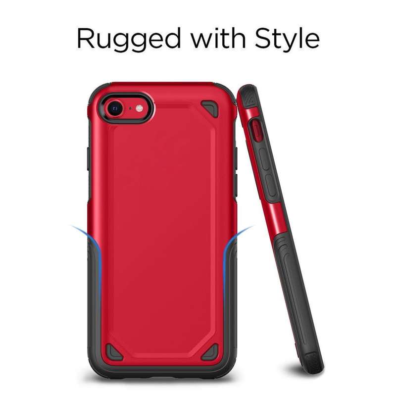 Tuff-Luv Rugged ShockProof Cover for Apple iPhone SE 7/8 2020/2022 - Red J15_93