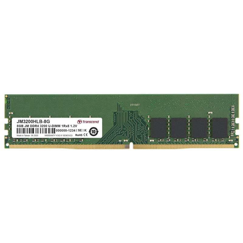 Transcend JetRam JM3200HLB-8G U-DIMM Memory Module 8GB DDR4 3200Mhz