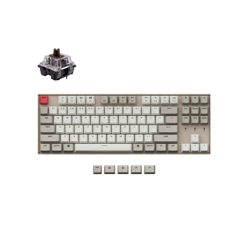 Keychron K8 87 Key Gateron Hot-Swappable Mechanical Non-Backlit Keyboard Brown Switches K8K3