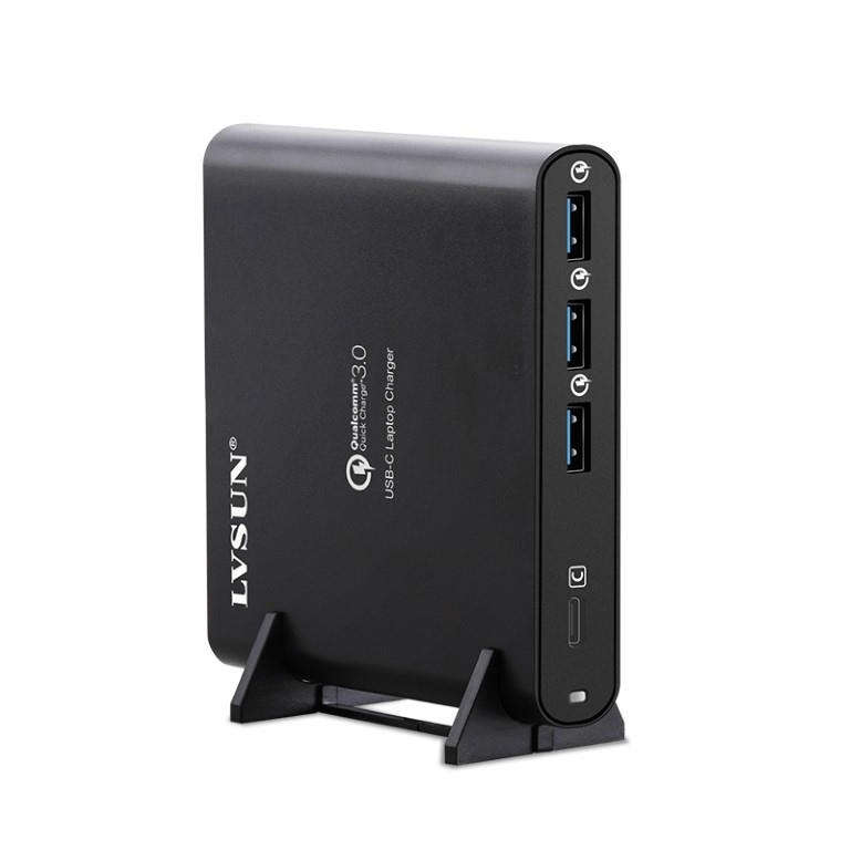 LVSUN LS-PD87-2C 87W QC3.0 USB Type-C AC Notebook Charger / Power Adapter Black USB-CHRG-87W-QC3-BLK
