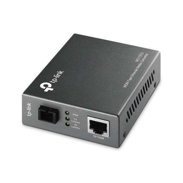 TP-Link MC112CS 10/100 Mbits WDM Media Converter Network 100 Single-Mode Black