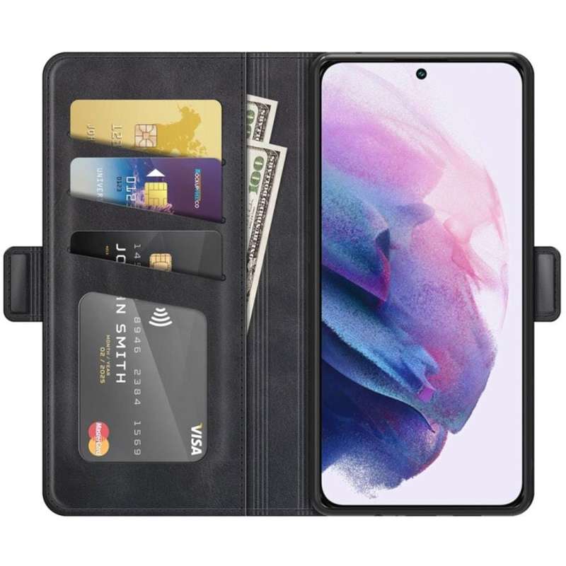 Tuff-Luv Essentials Leather Folio Case for Samsung S22 Plus - Black MF1005