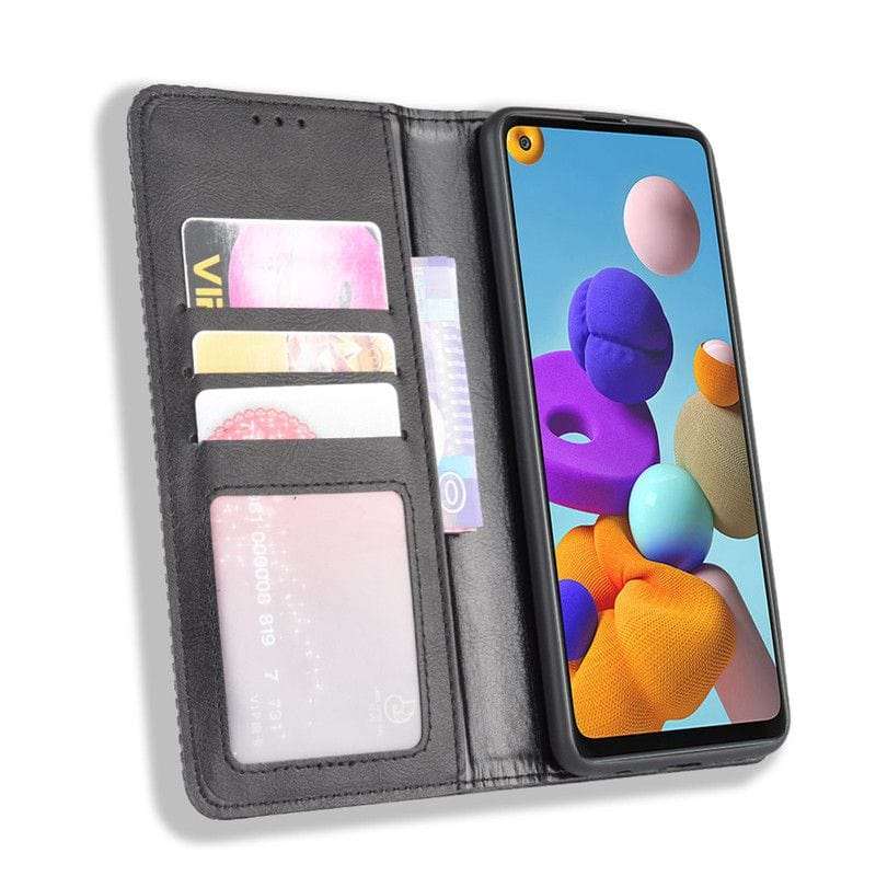 Tuff-Luv Folio Case and Stand for Samsung Galaxy S21 - Black MF3382