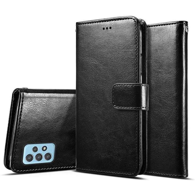 Tuff-Luv Essentials Leather Folio Case and Stand for Galaxy A53 5G - Black MF977