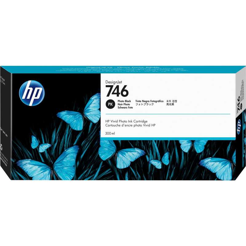 HP 746 DesignJet Photo Black Standard Yield Ink Cartridge Original P2V82A Single-pack