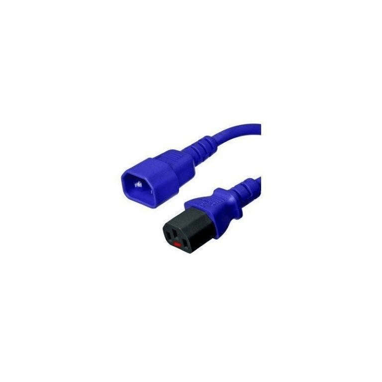 LinkQnet 2m C13 Female to C14 Male Lockable Power Cable Blue PC962
