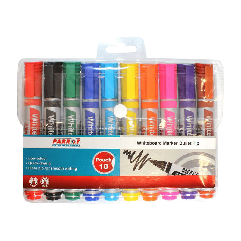 Parrot Whiteboard Markers Bullet Tip 10-pack PW1001A