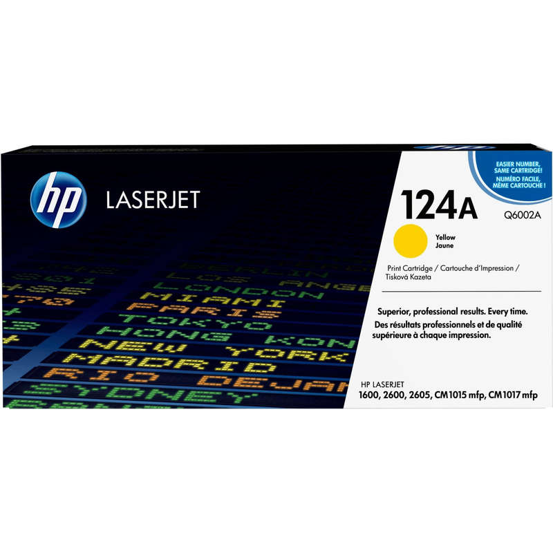 HP 124A Yellow Toner Cartridge 2,000 pages Original Q6002A Single-pack