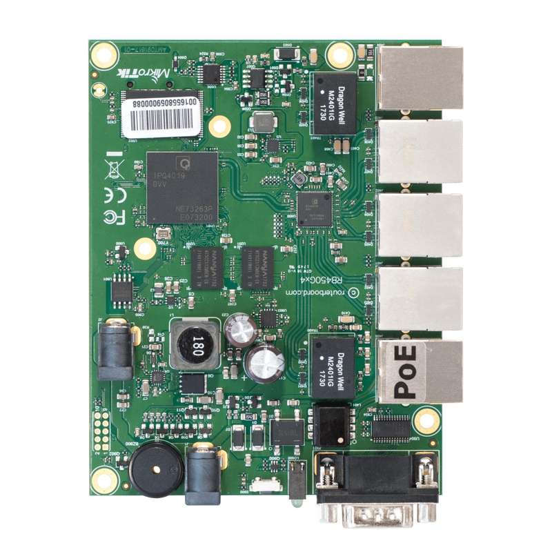 MikroTik RouterBOARD 450Gx4 with 5 GB LAN ports and 1 microSD Slots No Enclosure wired router Gig...