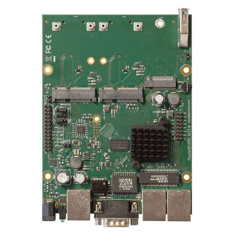 MikroTik RouterBOARD M33G with 3 Gigabit LAN 2 MiniPCI-e Sim Slot USB 3.0 PoE in wired router Bla...