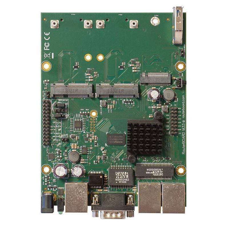 MikroTik RouterBOARD M33G with 3 Gigabit LAN 2 MiniPCI-e Sim Slot USB 3.0 PoE in wired router Bla...