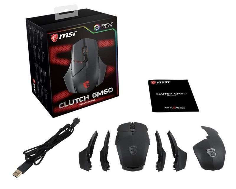 MSI Clutch GM60 Mouse USB Type-A Optical 10800dpi Ambidextrous