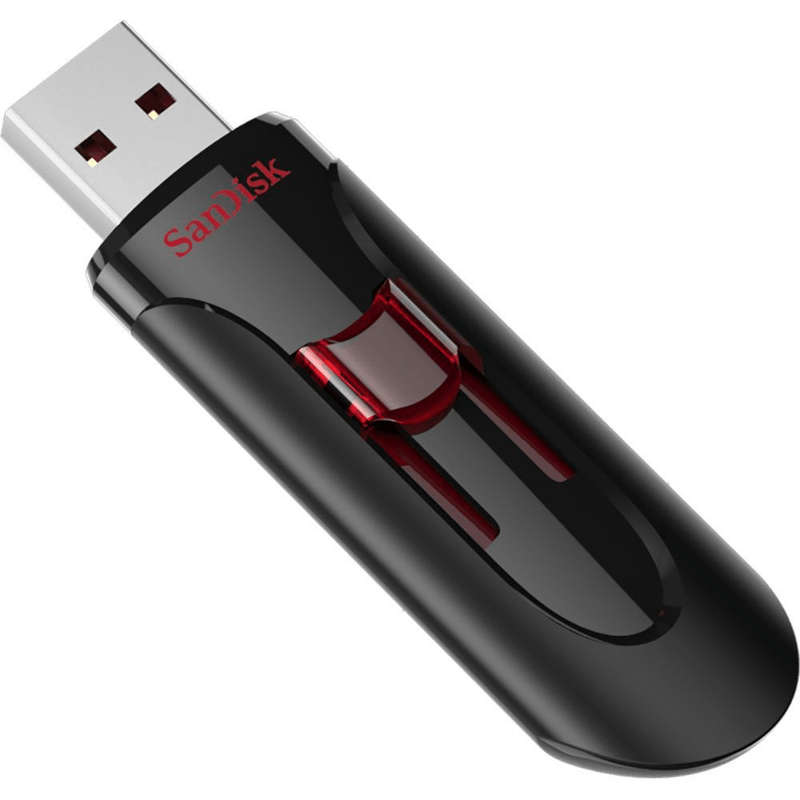 SanDisk UFM 16GB USB Cruzer Glide 3.0 Type-A 3.2 Gen 1 Black and Red USB Flash Drive SDCZ600-016G...