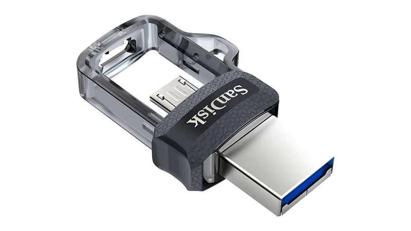 Sandisk Ultra Dual M3.0 32GB USB 3.2 Gen 1 Type-A / Black Silver and Transparent USB Flash Drive ...