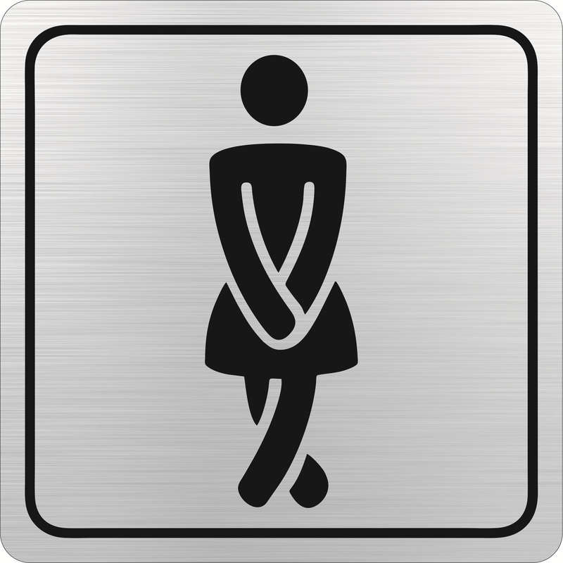 Parrot Ladies Toilet Symbolic Sign Black Printed on Brushed Aluminium ACP 150x150mm SN4106