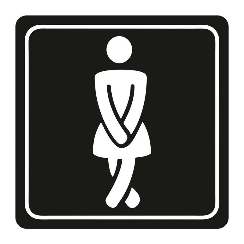 Parrot Ladies Toilet Symbolic Sign White Printed on Black ACP 150x150mm SN4109