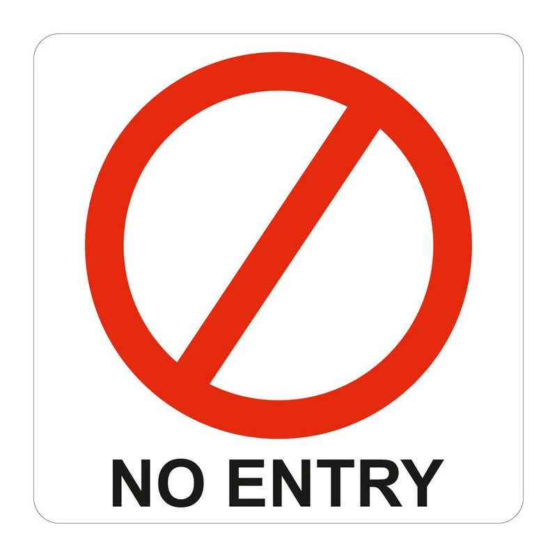 Parrot No Entry Symbolic Sign Printed on White ACP 150x150mm SN4112